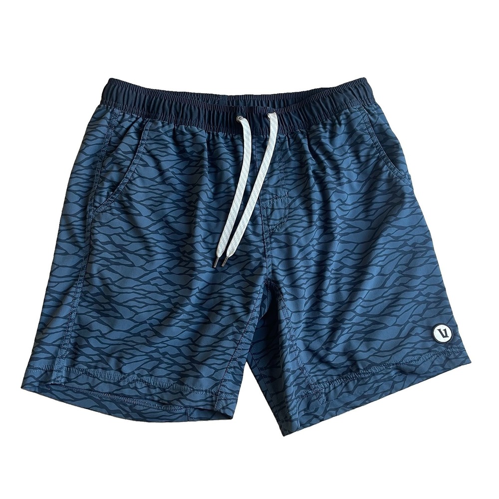 Vuori Kore Shorts Mens Large Blue Black Lined Running Training 7" Inseam V302